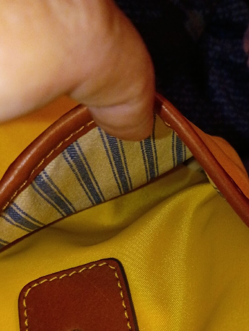 Dooney & Bourke Yellow Tote with Brown Leather Accents - Picture 8 of 12